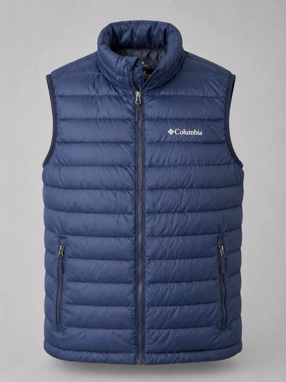 Columbia Mens Size Medium Vest Navy Blue Omni-Heat Powder Lite Insulated Puffer